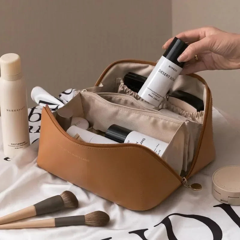 Organizador de Maquiagem Feminino, Nécessaire, Estojo de Maquiagem, Bolsa de Luxo para Viagem com Zíper