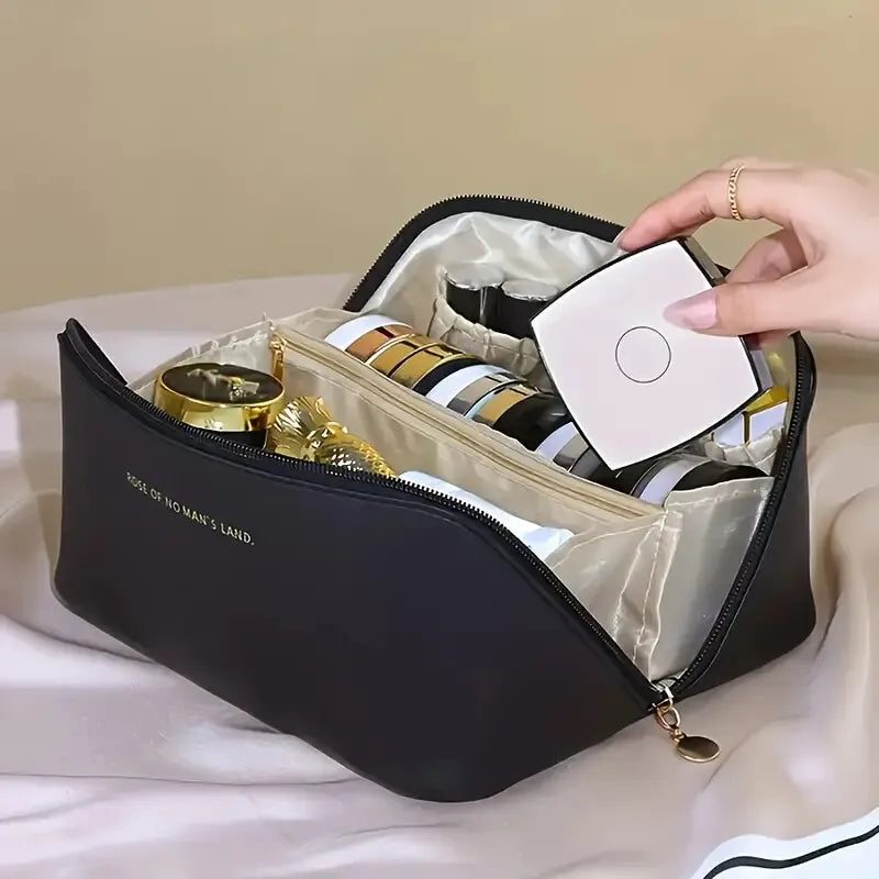 Organizador de Maquiagem Feminino, Nécessaire, Estojo de Maquiagem, Bolsa de Luxo para Viagem com Zíper