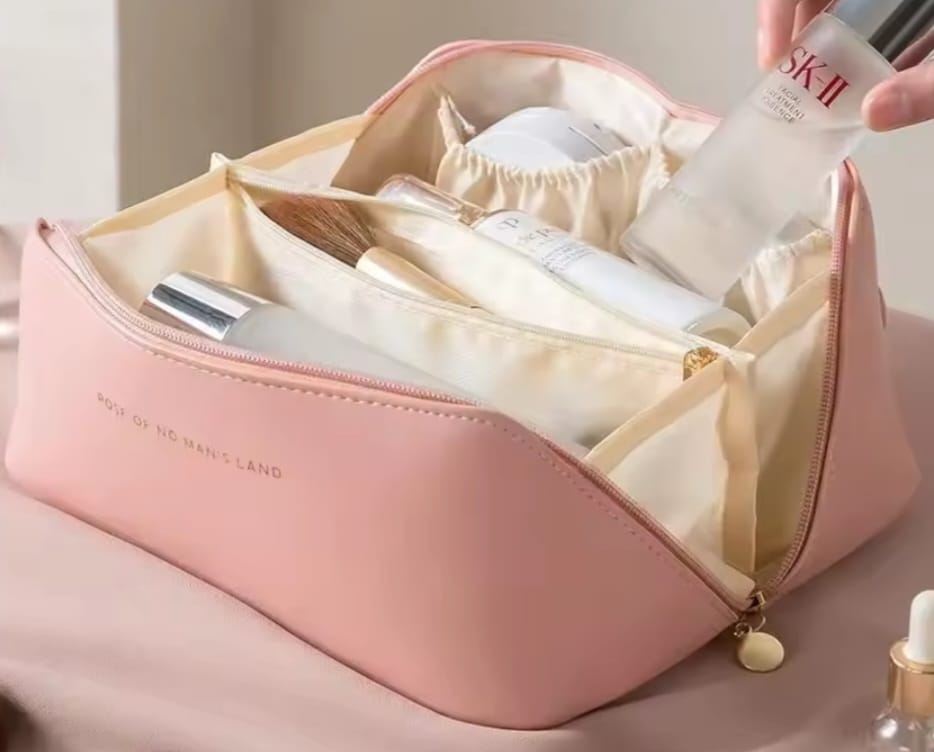 Organizador de Maquiagem Feminino, Nécessaire, Estojo de Maquiagem, Bolsa de Luxo para Viagem com Zíper