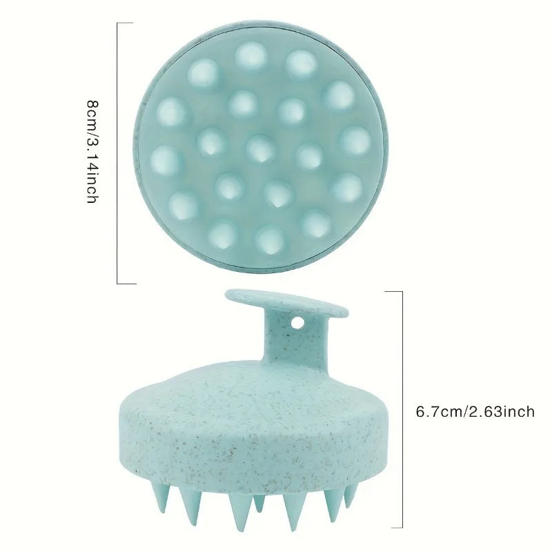 Massageador de couro cabeludo e escova de shampoo 2 em 1 em silicone - Estimulador de crescimento capilar indolor para uso no chuveiro, ferramenta suave para spa capilar