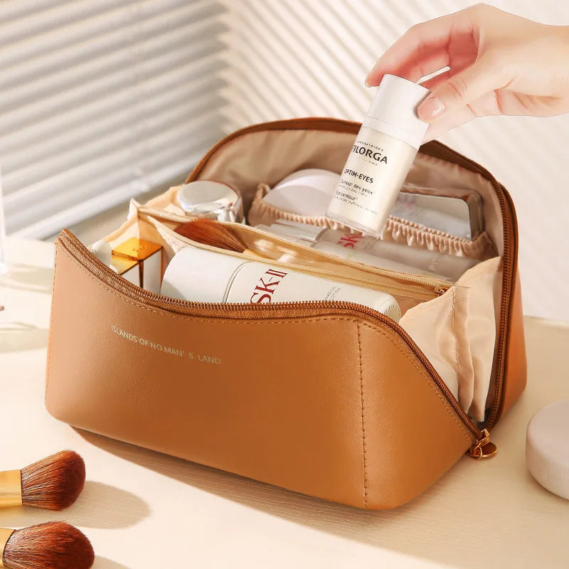 Organizador de Maquiagem Feminino, Nécessaire, Estojo de Maquiagem, Bolsa de Luxo para Viagem com Zíper