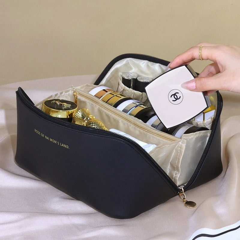Organizador de Maquiagem Feminino, Nécessaire, Estojo de Maquiagem, Bolsa de Luxo para Viagem com Zíper