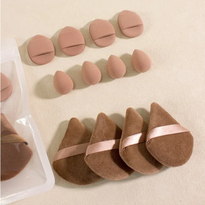 12pçs esponja de maquiagem liquidificador, conjunto de ovos de beleza, esponjas de base, creme líquido, sopros cosméticos, acess