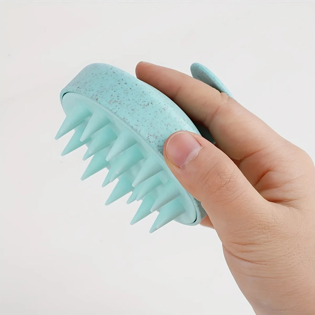 Massageador de couro cabeludo e escova de shampoo 2 em 1 em silicone - Estimulador de crescimento capilar indolor para uso no chuveiro, ferramenta suave para spa capilar