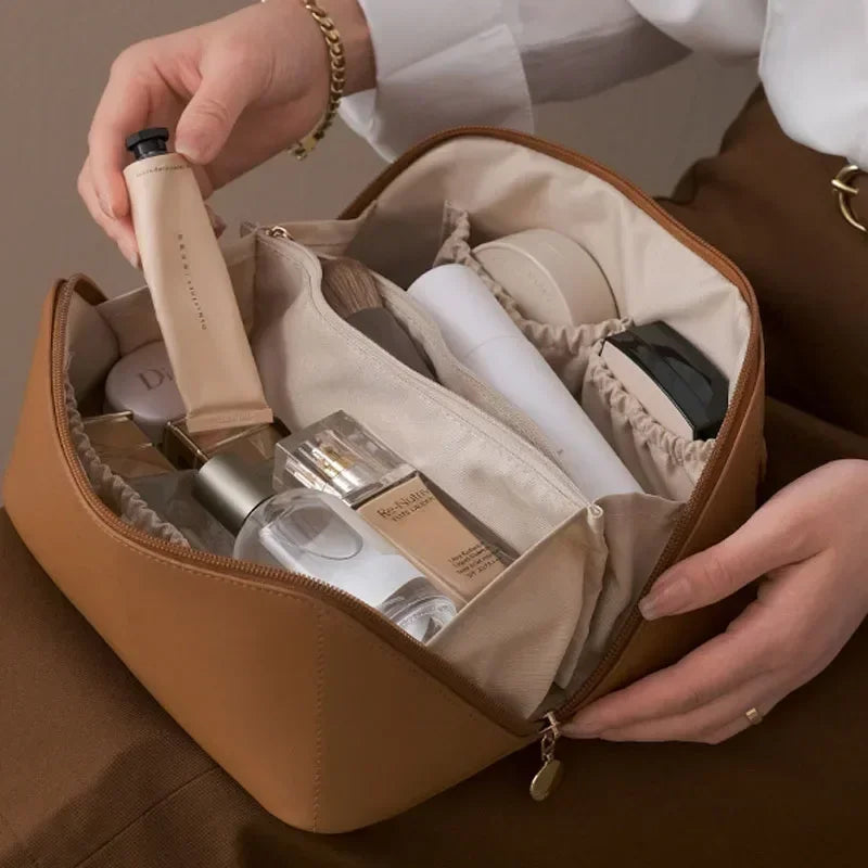 Organizador de Maquiagem Feminino, Nécessaire, Estojo de Maquiagem, Bolsa de Luxo para Viagem com Zíper