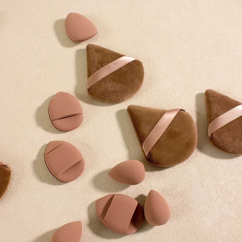 12pçs esponja de maquiagem liquidificador, conjunto de ovos de beleza, esponjas de base, creme líquido, sopros cosméticos, acess